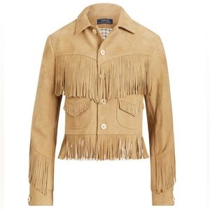 NWOT Polo Ralph Lauren Fringe-Trim Suede Jacket - $1,498 - Western Leather
